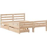 vidaXL Posteljni okvir brez vzmetnice 135x190 cm trdna borovina | Shoptok.si