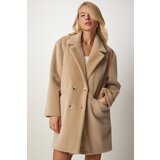 Women's Beige Rabbit Hair Look Oversize Coat | Eponuda.ba