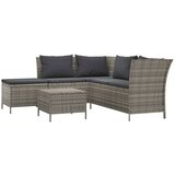 The Living Store Vrtna sedežna garnitura 4-delna z blazinami siv poli ratan - Vrtna Sedežna Garnitura, (21461575) | Shoptok.si