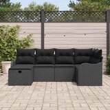  Sjedeća garnitura za vrt 6 kom. Poli ratan Crna 232,5 x 122,5 x 85 cm | shoptok.hr