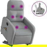Maison Chic masažni naslanjač - Relax naslanjač s funkcijo vstajanja svetlo sivo blago, (22134877) | Shoptok.si