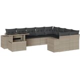  10-dijelni set vrtnih sofa poliratan s jastucima svijetlosivi | shoptok.hr
