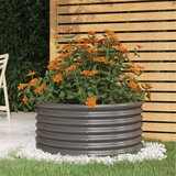 vidaXL visoka greda iz prašno premazanega jekla 80x80x36 cm siva | Shoptok.si