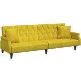 Maison Chic Raztegljiv kavč - Raztegljivi divan z naslonjali za roke rumen žamet, (21729465) | Shoptok.si