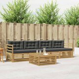  Set vanjskih sofa 5 kom. Bijela i antracit Čvrsto drvo akacije | shoptok.hr