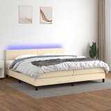  box spring s madracem LED krem 200x200 cm od tkanine | shoptok.hr