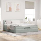 vidaXL okvir kreveta s madracima svijetlosivi 200x200cm baršunasti | shoptok.hr