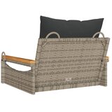  Klupa za ljuljanje s jastucima siva 63x62x40 cm od poliratana | shoptok.hr
