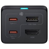 Baseus Pretvornik USB - 220V 2v1 2x Tip C 1x Tip A 1x HDMI 67W GaN5 Pro | Shoptok.si