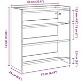 vidaXL stalak za cipele boja staro drvo 60x25x62 cm konstruirano drvo | shoptok.hr