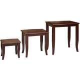  Nesting bočni stolovi 3 pcs Smeđa Čvrsto mahagonijsko drvo | shoptok.hr