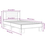  Okvir za krevet smeđi hrast 90x190 cm konstruirano drvo i metal | shoptok.hr
