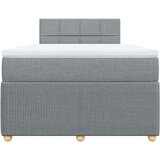 vidaXL Boxspring postelja z vzmetnico svetlo siva 120x190 cm blago | Shoptok.si