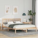 vidaXL Krevetna konstrukcija Smeđa 140 x 200 cm Čvrsta borova drva | shoptok.hr