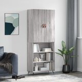 vidaXL Visoka komoda siva sonoma 69,5x34x180 cm inženirski les | Shoptok.si