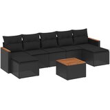  8-dijelni set vrtnih sofa od poliratana s jastucima crni | shoptok.hr