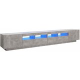TV ormarić s LED svjetlima siva boja betona 260 x 35 x 40 cm | shoptok.hr