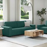  Dvodijelni set sofa s jastucima, tamnozelena tkanina | shoptok.hr