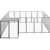 vidaXL kavez za pse crni 12,1 m² čelični | shoptok.hr