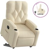 vidaXL Naslanjač s funkcijo vstajanja krem blago, (20927742) | Shoptok.si