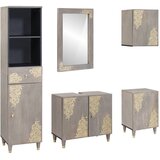  Set ormarića za kupaonicu Zidne 5 pcs Siva Čvrsto drvo manga | shoptok.hr