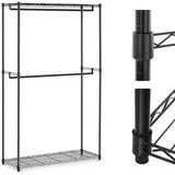 žično stojalo za oblačila za garderobo 2 polici 2 obešalnika 120 x 45 x 199,5 cm do 200 kg, (21275790)