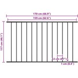  Ogradni panel Woerden čelik s praškastim premazom 1,7x1,17 m crna | Eponuda.com