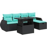  6-dijelni set vrtnih sofa poliratan i bagrem s jastucima sivi | shoptok.hr
