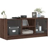TV ormarić sa staklenim vratima smeđa boja hrasta 102x37x42 cm | shoptok.hr