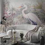  Foto tapeta - Heron wading in a pond - illustration in bright colours 500x350 Premium | shoptok.hr