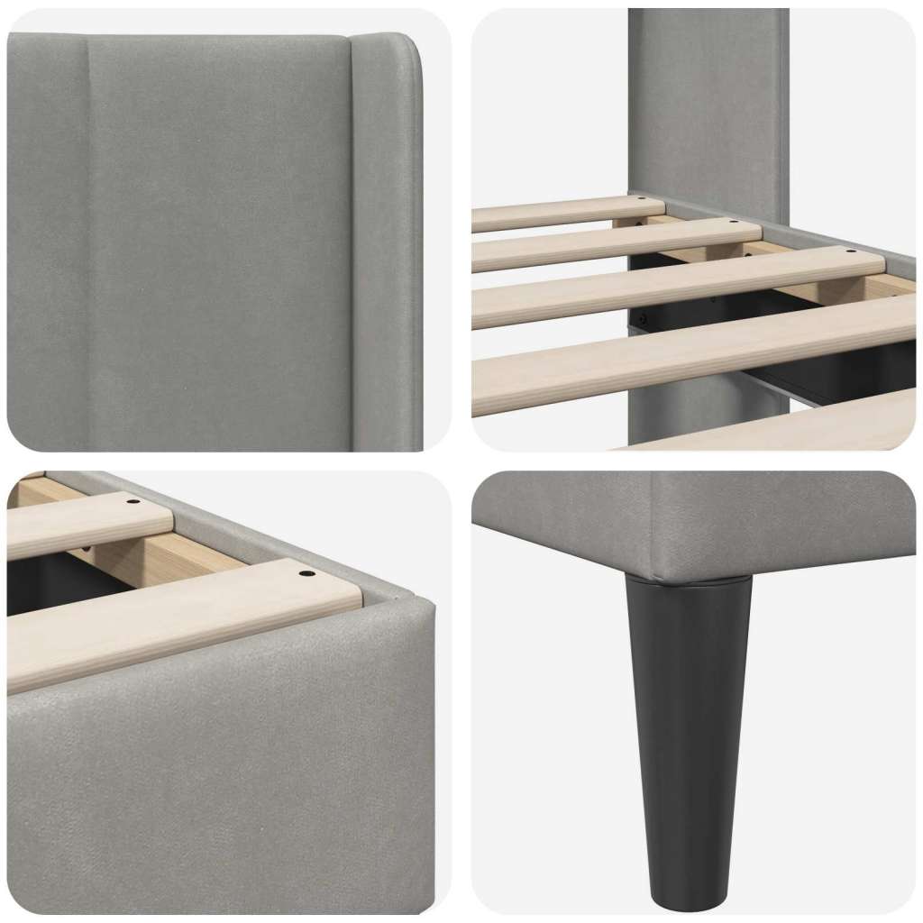  Okvir za krevet Svijetlo siva 140 x 190 cm Baršun - Svjetlosiva 140 x 190 cm | shoptok.hr