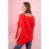 Kesi Włoski Muslin blouse with necklace - red | shoptok.hr