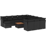  13-dijelni set vrtnih sofa s jastucima poliratan crni | shoptok.hr