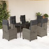 vidaXL 7-dijelni vrtni blagovaonski set sivi od poliratana | shoptok.hr