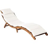 Maison Chic Ležalnik - Sončna ležalnik z blazino trden akacijev les krem, (22043367) | Shoptok.si