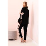 Kesi Włoski Women's set with viscose – blazer with lapels and pants with black piping black | Shoptok.si
