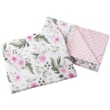 Medi Partners Quilt 55x75 + pillow 35x30 cotton + minky – Flowers + light pink minky Cijene