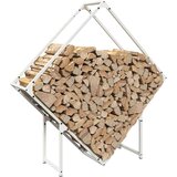 vidaXL stojalo za drva white 100x25x100 cm hladno valjano jeklo | Shoptok.si
