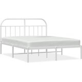  Metalni okvir za krevet s uzglavljem bijeli 140 x 190 cm | shoptok.hr