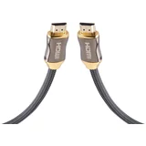 Cadorabo 1,5 M HQ HDMI kabel 2,0 / 1,4a visoka hitrost z Ethernet, najlonsko zaščito, Ultra HD 4K - 3D Ready ARC 1080P / 2160P z zlatim priključkom v črni barvi, (20622101)