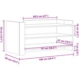  Stolić za kavu boja hrasta sonome 100 x 50 x 50 cm od drva | shoptok.hr