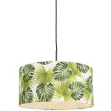 QAZQA Botanična viseča svetilka črna s senčilom Leaf 50cm - Combi 1 | Shoptok.si