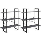 vidaXL Visoki ormarić sivi 100 x 30 x 210 cm od masivne borovine | shoptok.hr