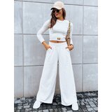 DStreet Zestaw damski spodnie wide led i crop top z długim rękawem ASTRAL ALLURE jasnobeżowy Cijene