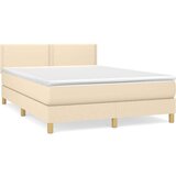 Box spring postelja z vzmetnico krem 140x200 cm blago, (20726383) | Shoptok.si