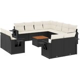  12-dijelni set vrtnih sofa od poliratana s jastucima crni | shoptok.hr