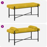  Klupa s gumbima i jastučićima Žuta 110 x 40 x 46 cm Baršun | shoptok.hr