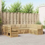  Sekcijska garnitura 9 pcs Bijela i bež 304 x 185,5 x 73 cm | shoptok.hr