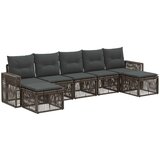  Sjedeća garnitura za vrt 7 kom. Siva i tamno siva poliratan 65,5 x 62 x 70 cm | shoptok.hr
