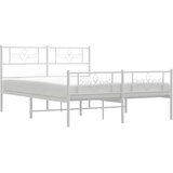  Metalni okvir kreveta uzglavlje i podnožje bijeli 140x200 cm | shoptok.hr